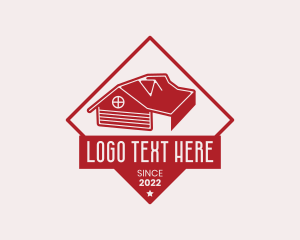 Lease - House Roofing Badge logo design