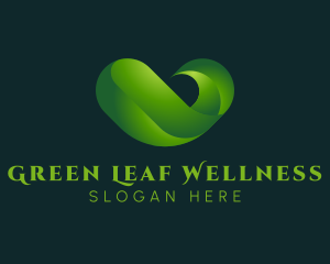 Wellness Heart Leaf logo design