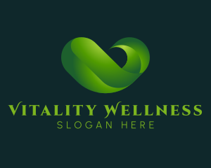 Wellness Heart Leaf logo design