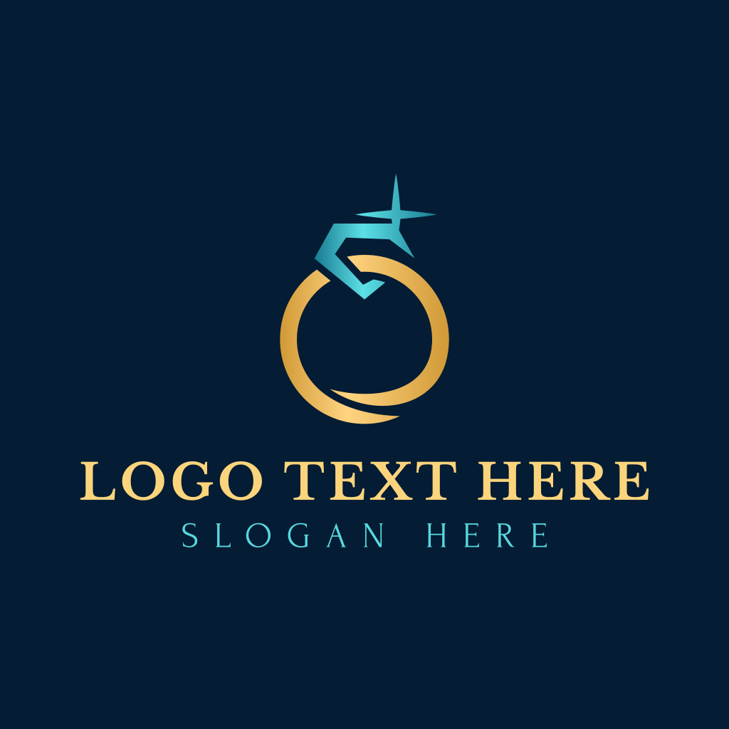 Sparkling Diamond Gold Ring Logo | BrandCrowd Logo Maker