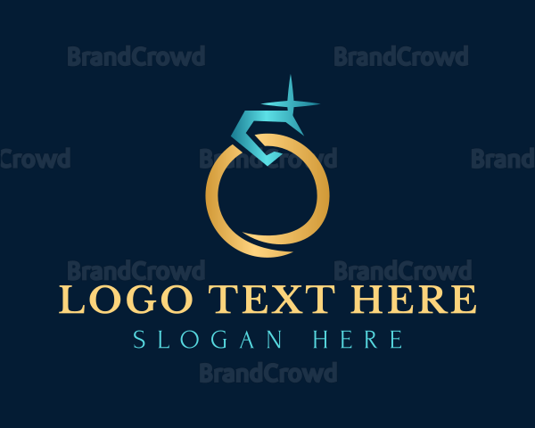 Sparkling Diamond Gold Ring Logo