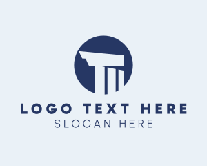 Court - Building Column Architecture logo design