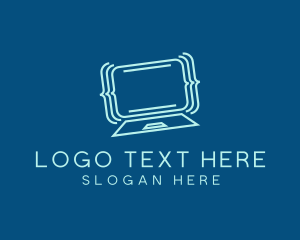 Blue - Computer Programming Laptop logo design
