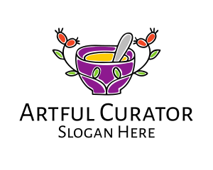 Natural Organic Mortar & Pestle logo design