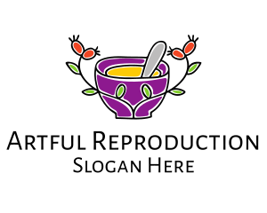 Natural Organic Mortar & Pestle logo design