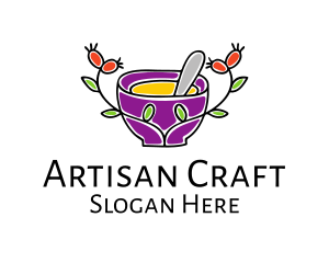 Natural Organic Mortar & Pestle logo design