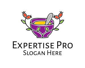 Natural Organic Mortar & Pestle logo design