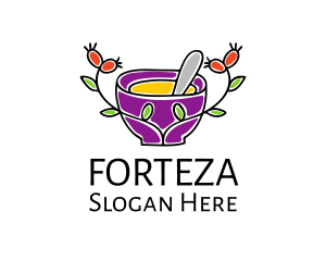 Natural Organic Mortar & Pestle logo design