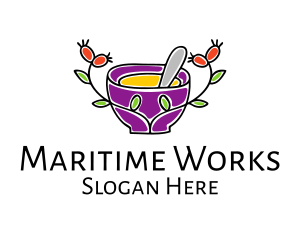 Natural Organic Mortar & Pestle logo design