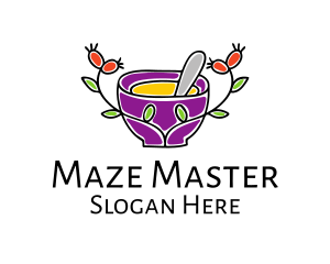 Natural Organic Mortar & Pestle logo design