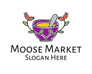 Natural Organic Mortar & Pestle logo design