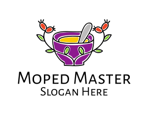 Natural Organic Mortar & Pestle logo design