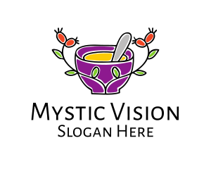 Natural Organic Mortar & Pestle logo design