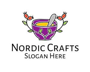 Natural Organic Mortar & Pestle logo design