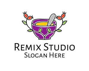 Natural Organic Mortar & Pestle logo design