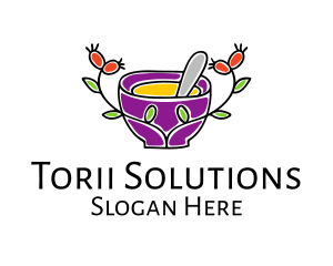 Natural Organic Mortar & Pestle logo design