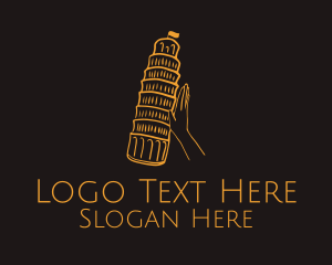 Minimalist Tower of Pisa  Logo