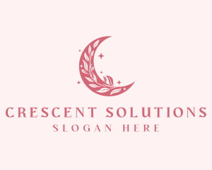 Crescent - Crescent Flower Moon logo design