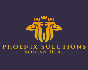 Twin Royal Phoenix logo design