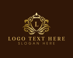 Golden - Luxury Crown Shield logo design