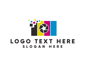 Vlogger - Digital Camera Pixel logo design