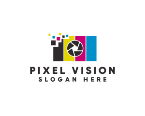 Digital Camera Pixel logo design