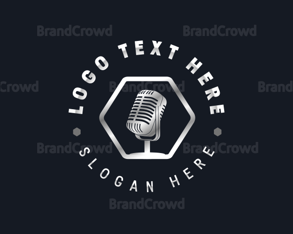 Podcast Microphone Recording Logo