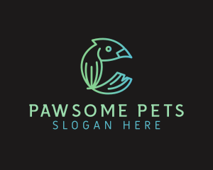 Pets - Multicolor Parrot Letter C logo design