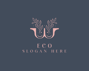 Organic Floral Letter W Logo