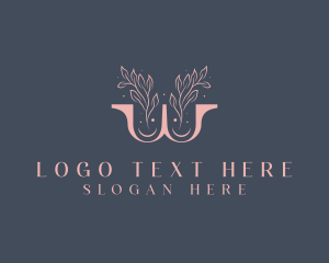 Organic Floral Letter W Logo