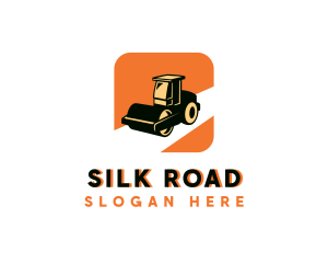 Road Roller Construction Heavy Equipment logo design