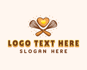 Sugar - Whisk Heart Cookie logo design