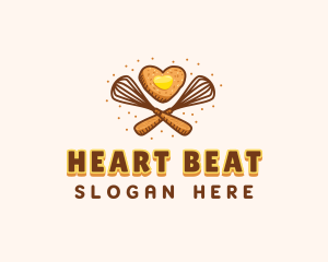 Whisk Heart Cookie logo design