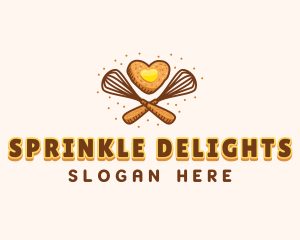 Whisk Heart Cookie logo design