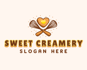 Whisk Heart Cookie logo design