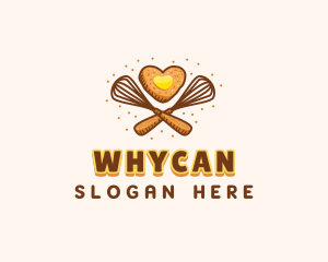 Pastry - Whisk Heart Cookie logo design