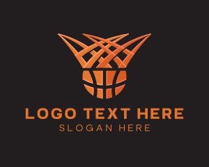 Basketball Ball - Crown Hoop Basketball logo design