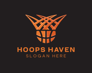 Crown Hoop Basketball logo design