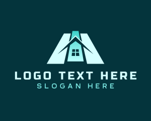 Structure - House Roofing Construction logo design