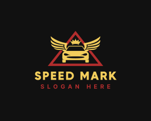 Car Wings Crown logo design