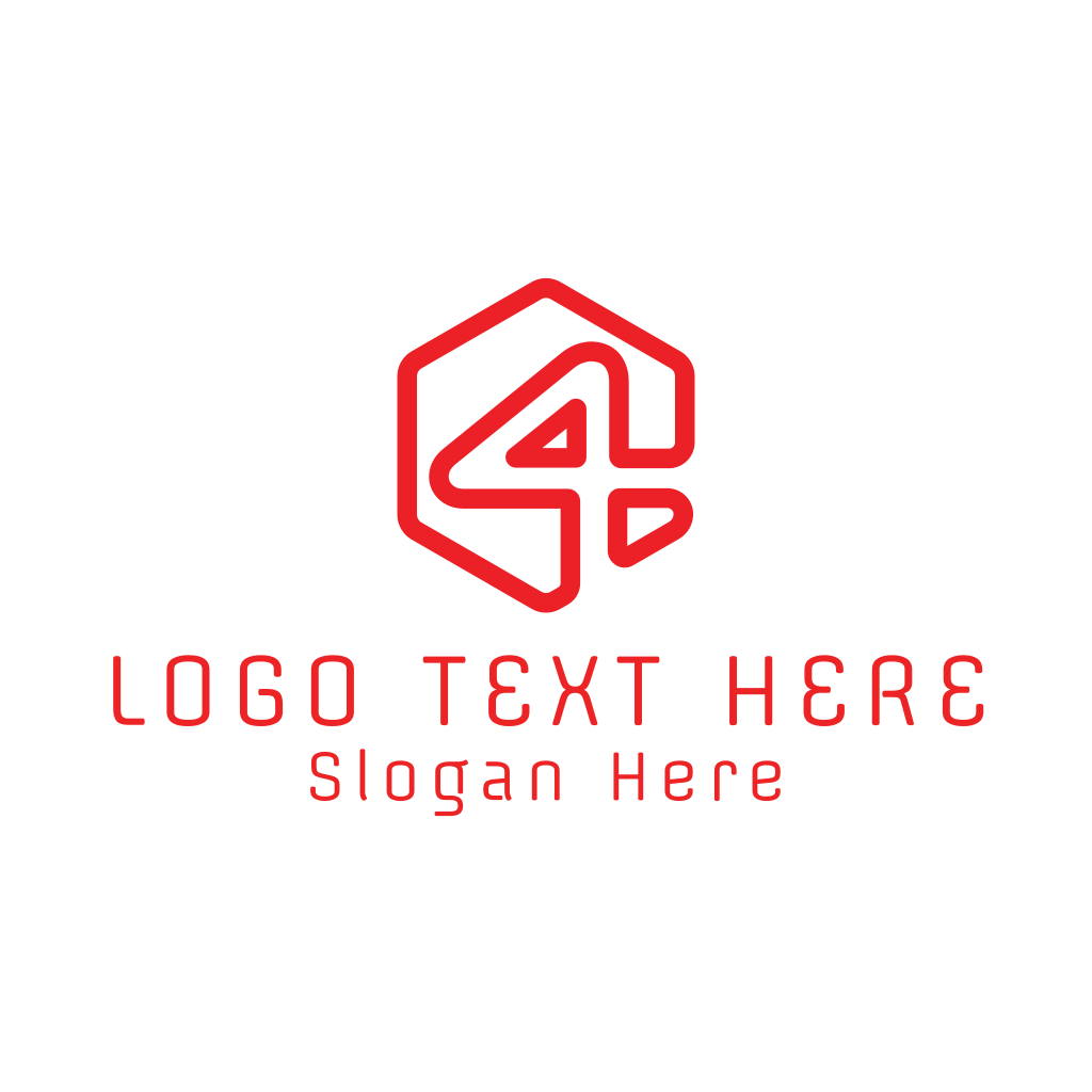 Modern Hexagon Number 4 Logo | BrandCrowd Logo Maker