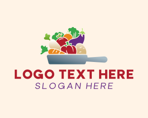 Supermarket - Vegetable Pan Cooking logo design