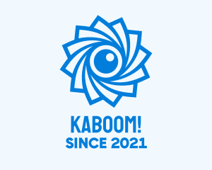 Youtube - Blue Camera Shutter Flower logo design