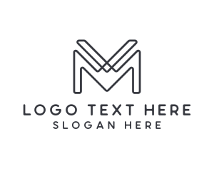 Letter MV - Modern Minimal Letter M logo design