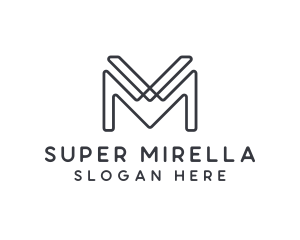 Modern Minimal Letter M logo design