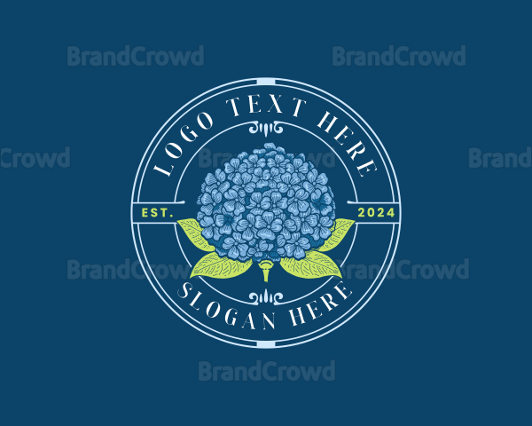 Hydrangea Botanical Flower Logo