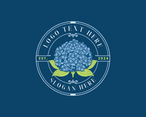 Hydrangea Botanical Flower Logo