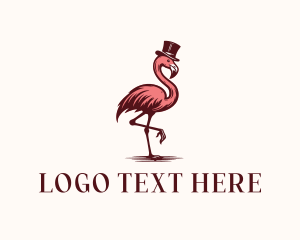 Sophisticated - Elegant Flamingo Hat logo design