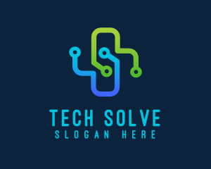 Tech Medical Cross logo design