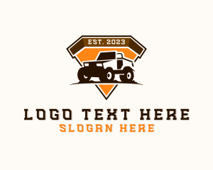 Car Racing - Jeep Car Racing Vehicle logo design